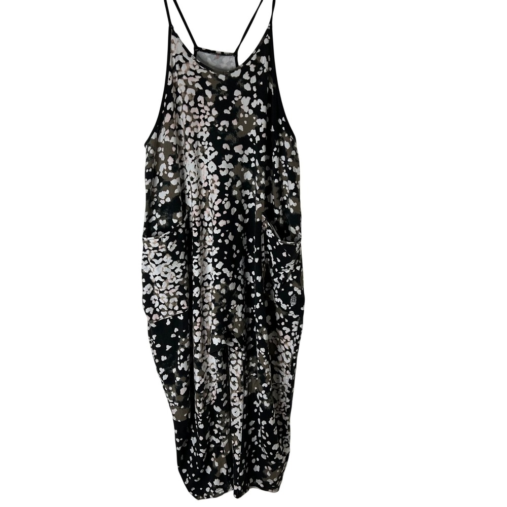 Free People Patterned Jumper Large Black Abstract Print
